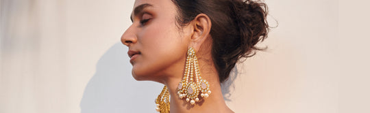 Heavy earrings for brides who like to go all glam