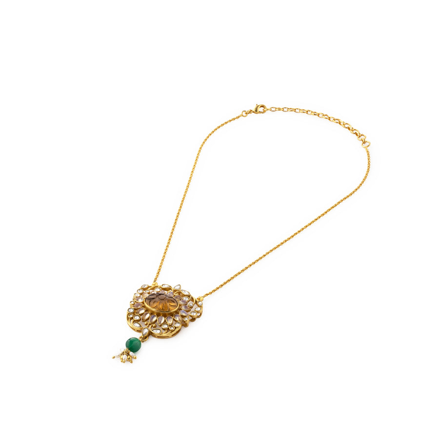 Gulmohar Mini Floralia Necklace Brown