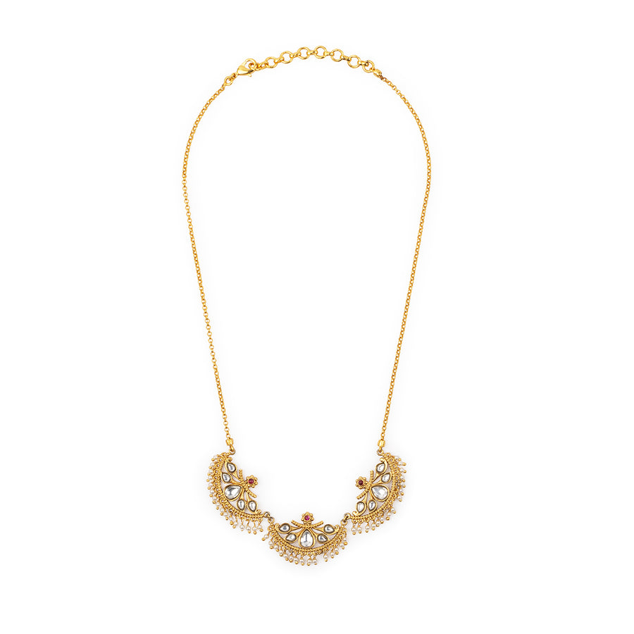 Gulmohar Crescent Necklace