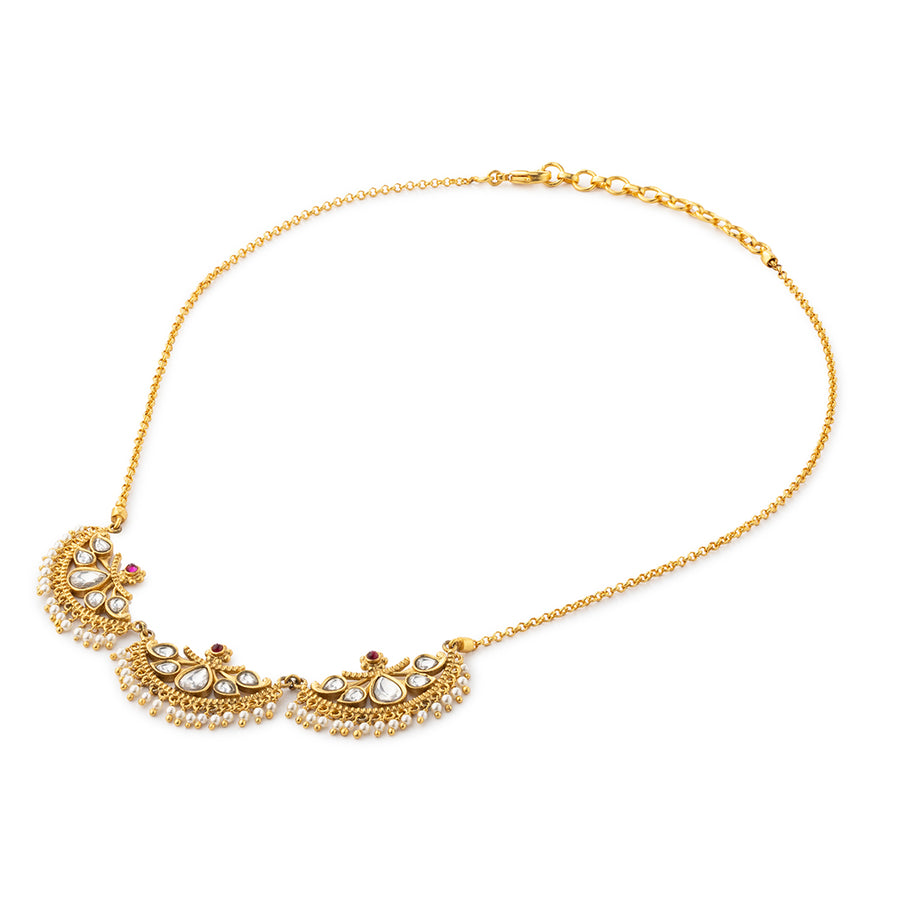 Gulmohar Crescent Necklace