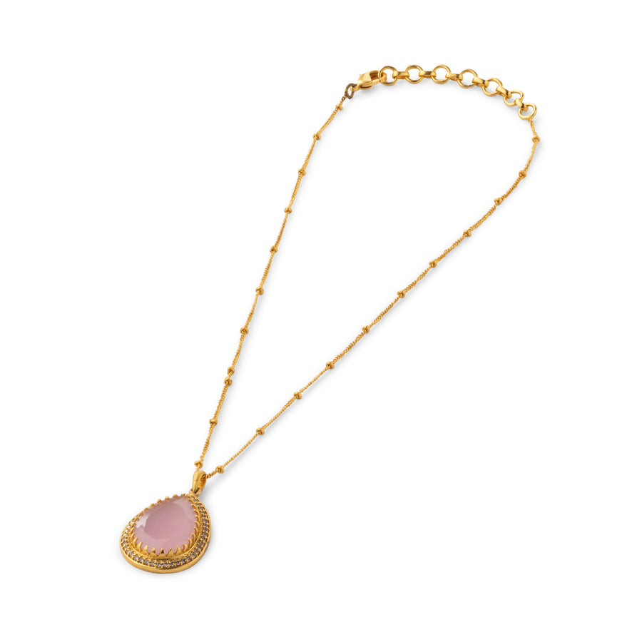 Gulmohar Dusty Pink Drops Necklace