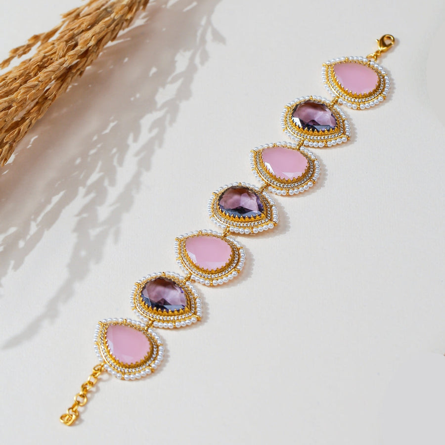 Wild Lavender Bracelet With Pearls