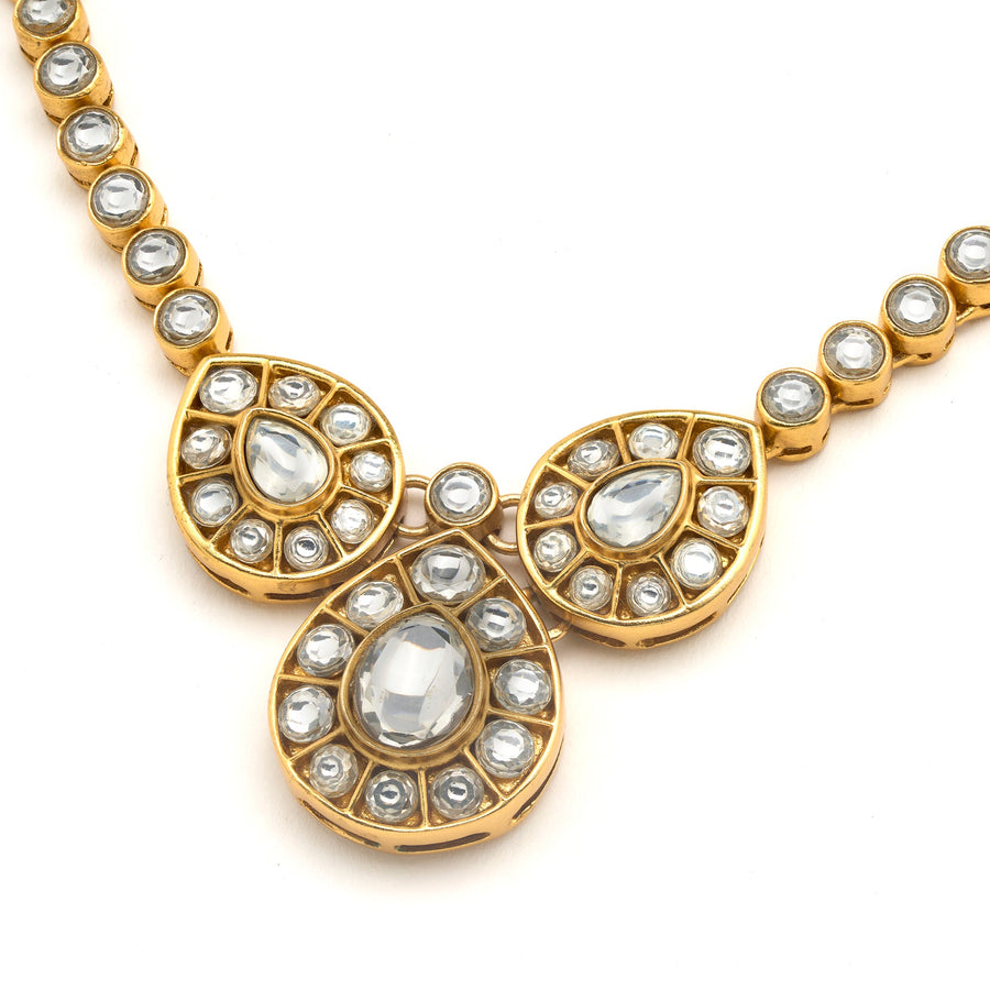 Rosa Kundan Cluster Necklace